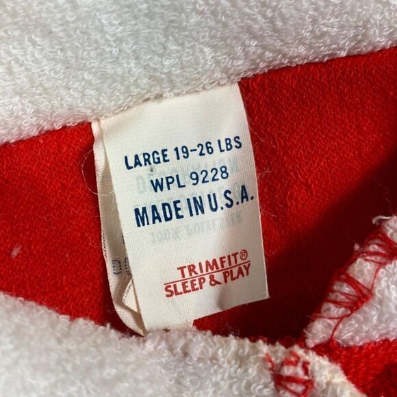 Vintage 1980s Trimfit “My First Christmas” Red Terry One Piece Outfit USA - Picture 4 of 12